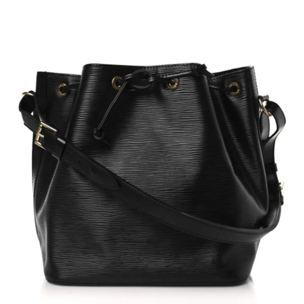 LOUIS VUITTON BLACK PETIT NOÉ LEATHER HANDBAG 💎 AUTHENTIC 💎 - Picture 10 of 13